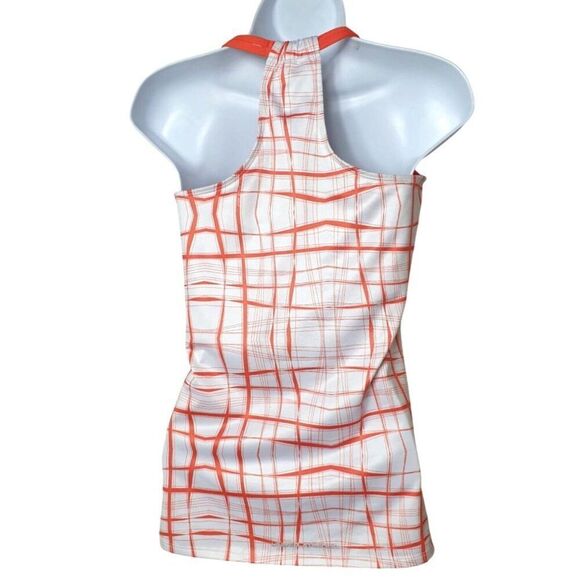 Under Armour Womens Halter Tank S White Orange Built in Sports Bra Run Workout - Picture 2 of 6